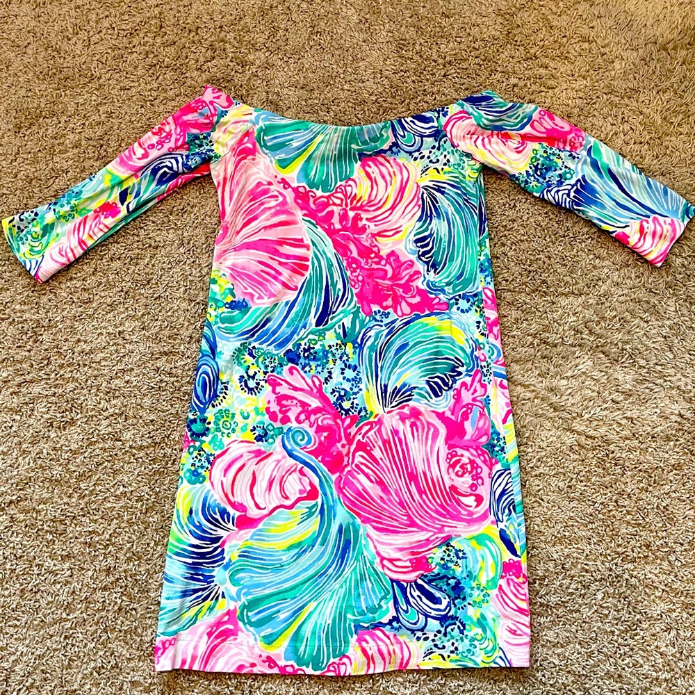 Lilly Pulitzer Laurana Off the Shoulder Dress EUC Sz Small Beach Please 🌴☀️🌸